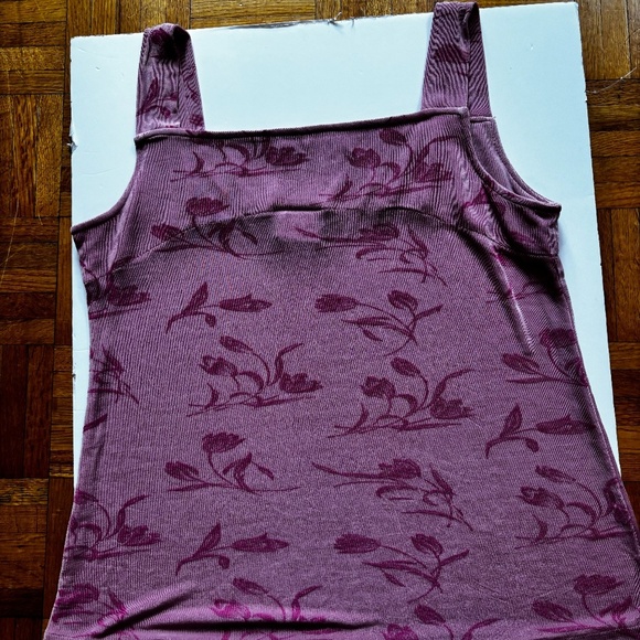 vintage 90s /80s square neck stretchy rose print top - Picture 6 of 8